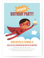 Super Birthday Boy Children's Birthday Party Invitations
