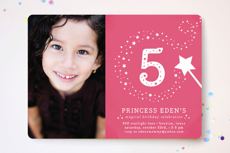 Little Miss Magic Children's Birthday Party Invitations