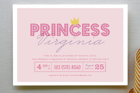 Party Princess Children's Birthday Party Invitations