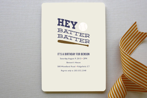 Hey Batter, Batter! Children's Birthday Party Invitations