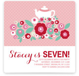 Retro Floral Garden Children's Birthday Party Invitations