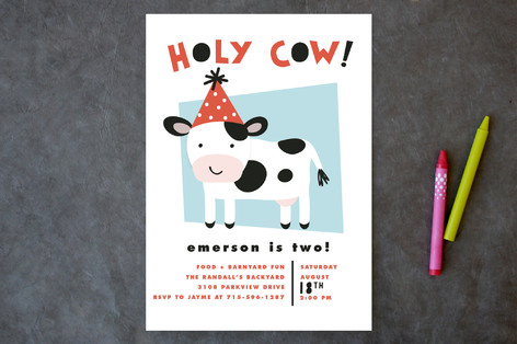holy cow children s birthday party invitations by minted
