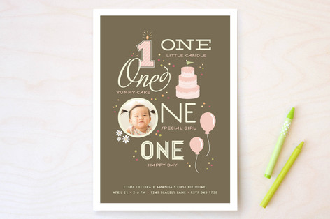 One Happy Day Children's Birthday Party Invitations
