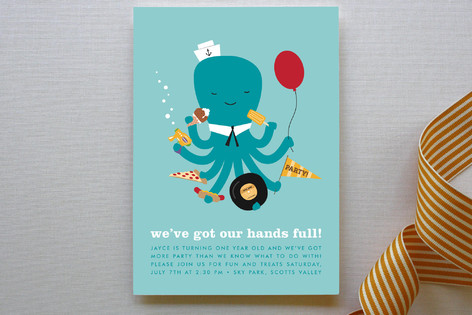 We've Got Our Hands Full Children's Birthday Party Invitations