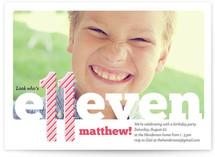 Happy Eleventh! Children's Birthday Party Invitations