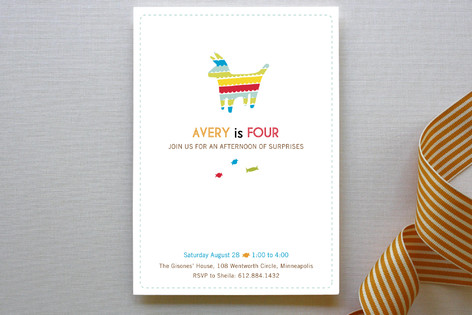 Piñata Surprise Children's Birthday Party Invitations