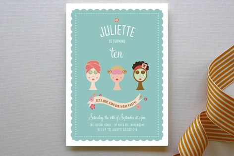 Spa Party Children's Birthday Party Invitations