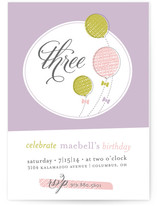 Balloons & Bows Children's Birthday Party Invitations