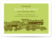 Antique Train Children's Birthday Party Invitations