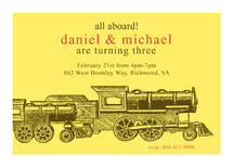 Antique Train Children's Birthday Party Invitations