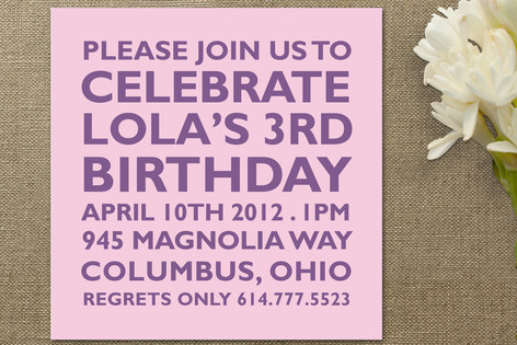 Block Children's Birthday Party Invitations