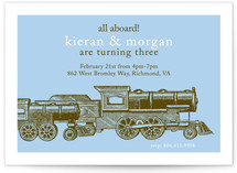 Antique Train Children's Birthday Party Invitations