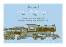 Antique Train Children's Birthday Party Invitations