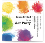Artist's Palette Children's Birthday Party Invitations