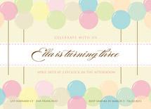 Floating Balloon Children's Birthday Party Invitations