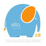 Bellaphant Children's Birthday Party Invitations, by kelli hall