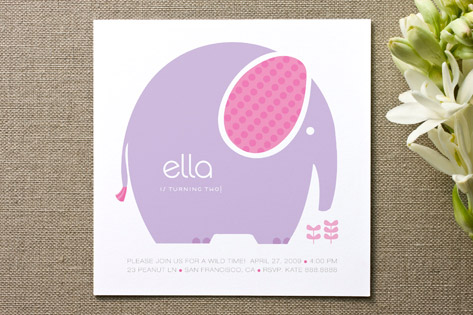 Bellaphant Children's Birthday Party Invitations