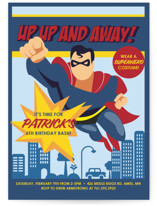 Up, Up and Away - Superman Children's Birthday Party Invitations