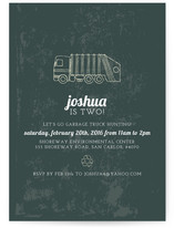 Vintage Gaga Over Garbage Trucks Children's Birthday Party Invitations