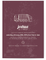 Vintage Gaga Over Garbage Trucks Children's Birthday Party Invitations