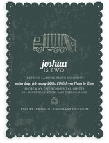 Vintage Gaga Over Garbage Trucks Children's Birthday Party Invitations