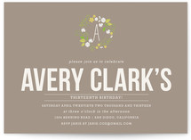 Wooded Blooms Children's Birthday Party Invitations