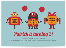 Robot Bleep Bleep Children's Birthday Party Invitations