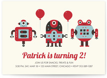 Robot Bleep Bleep Children's Birthday Party Invitations