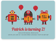 Robot Bleep Bleep Children's Birthday Party Invitations