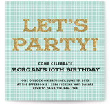 Let's Get This Party Started Children's Birthday Party Invitations