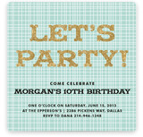 Let's Get This Party Started Children's Birthday Party Invitations
