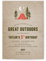 Campsite Children's Birthday Party Invitations