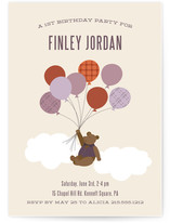 Gentleman Bear Children's Birthday Party Invitations