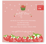 Strawberry Love Children's Birthday Party Invitations