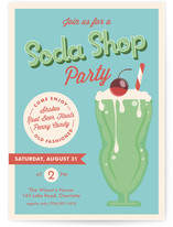 Soda Shop Children's Birthday Party Invitations