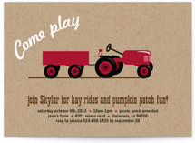 A Tractor Pull Children's Birthday Party Invitations