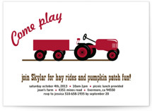 A Tractor Pull Children's Birthday Party Invitations