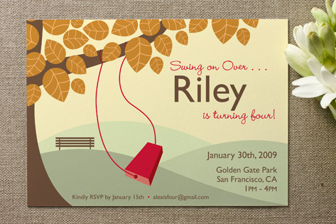 A day in the park Children's Birthday Party Invitations