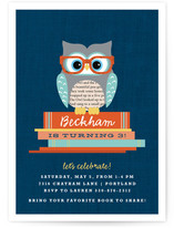 Bookworm Owl Children's Birthday Party Invitations