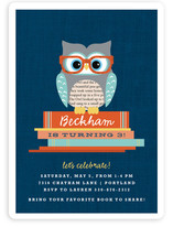 Bookworm Owl Children's Birthday Party Invitations
