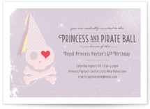 Princess and Pirate Ball Children's Birthday Party Invitations