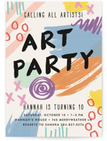 Art Party Children's Birthday Party Invitations