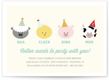 Barnyard Crew Children's Birthday Party Invitations