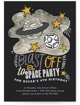 Blast Off to Space Children's Birthday Party Invitations