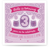 Crown Swirls Children's Birthday Party Invitations
