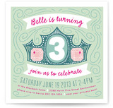 Crown Swirls Children's Birthday Party Invitations