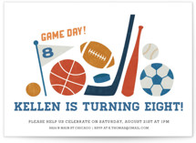 Game Day Children's Birthday Party Invitations