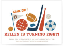 Game Day Children's Birthday Party Invitations