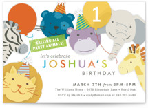 Safari Party Animals Children's Birthday Party Invitations