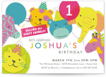 Safari Party Animals Children's Birthday Party Invitations
